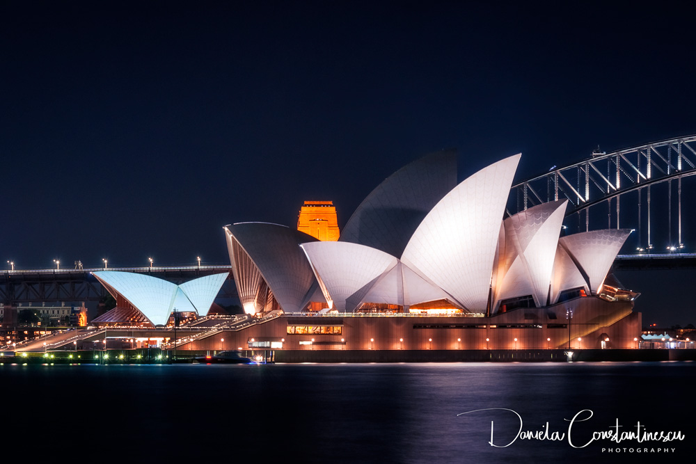 The White Shell Roofs of Sydney Opera House at Night